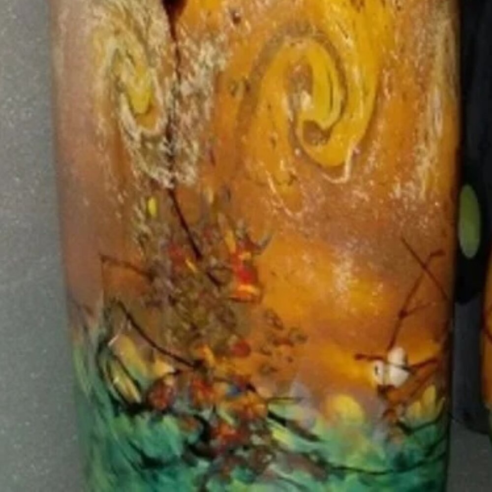 JOHN FIELDS 'SEDONA' Signed 2000 Hand Blown Studio Art Glass Cylinder Vase - Picture 3 of 12